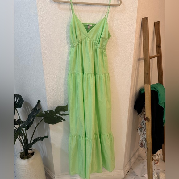 a new day Lime Green Tiered Spaghetti-Strap Maxi Dress - Picture 2 of 10